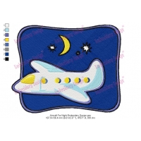 Aircraft For Night Embroidery Design
